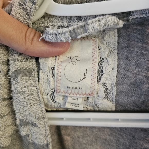 Anthropologie Eloise Textured Floral Open Front Knit Sweater Cardigan or Robe - Picture 5 of 11